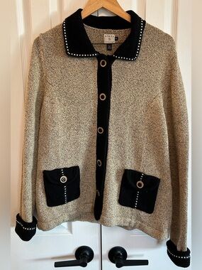 Vintage Clare Icelandic Designs Cotton Blend Cardigan XL EUC